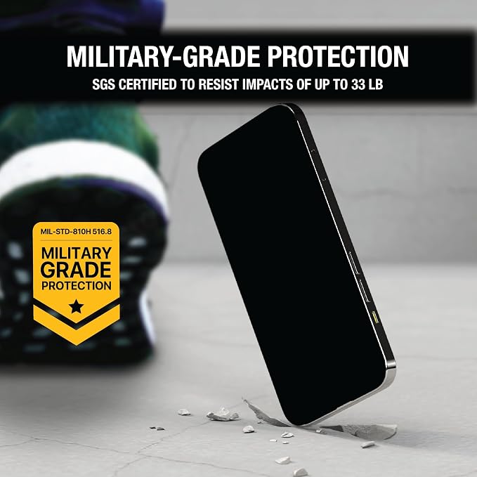 DEWALT Heavy Duty 2Pack Privacy Screen Protector for iPhone 13 Pro Max/14 Plus Sensor Protection Dynamic Island Compatible AntiSpy Tempered Glass [9H Hardness] Case Friendly High Response HD Quality