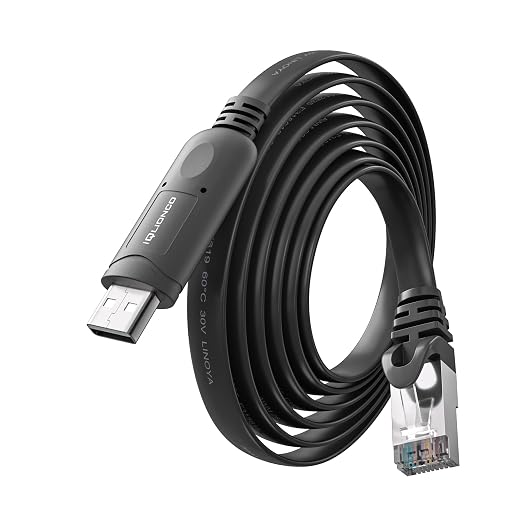 USB-C to RJ45 Console Cable Black - Cisco Certified FTDI Chip | Plug &amp Play for Routers/Switches (6ft) - NOT Ethernet!