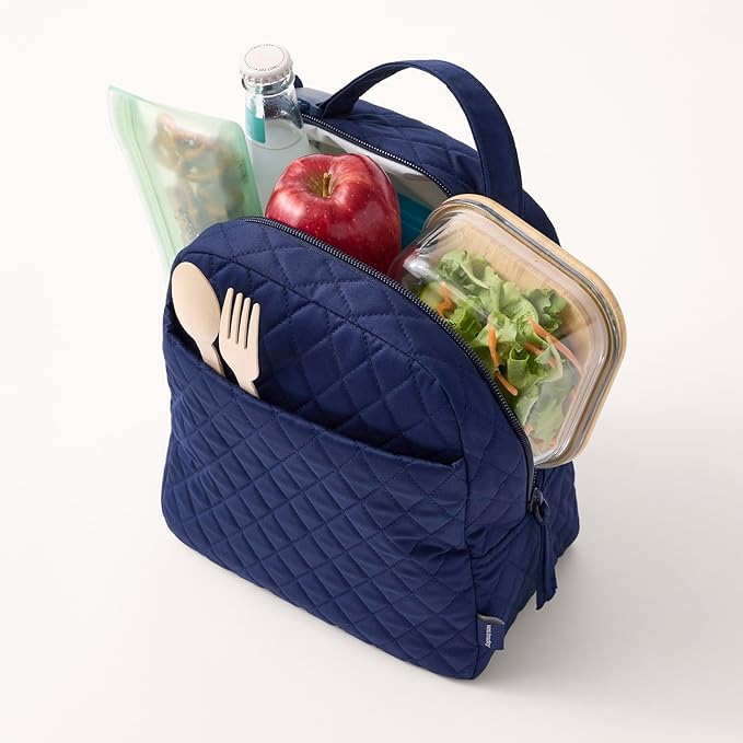 Premium Cotton Large Lunch Bag, Blooming Paisley, One Size