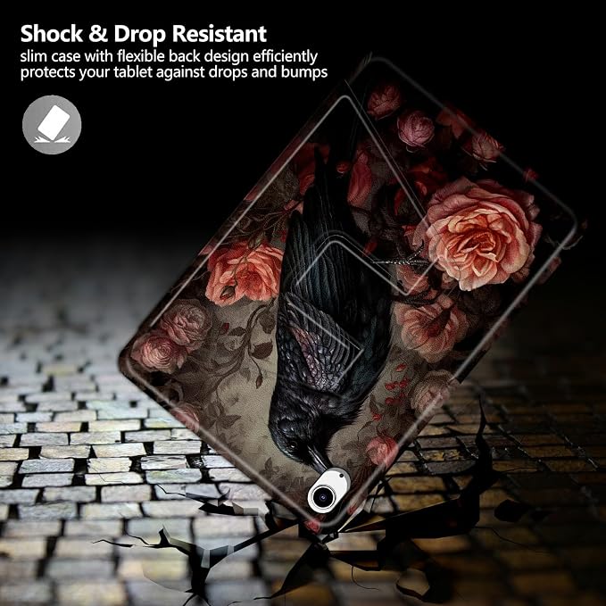 Astronaut Mushrooms Pattern Case for iPad 10.2 iPad 9th Generation 2021/ iPad 8th Generation 2020/ iPad 7th Generation 2019360 Degree Rotating Stand Protective Cover with Auto Sleep/Wake