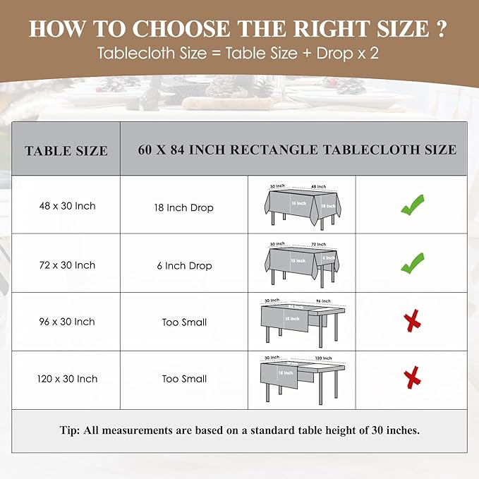 Christmas Tablecloth Rectangular 60x84 Inch Tablecloths for 4ft Waterproof, Machine Washable Polyester Table Cover for Xmas Party, Winter Holiday Home Decoration in Festive Checkered Green 1pack