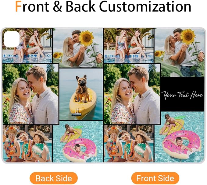 Custom Case for iPad Air 3rd Generation 2019 / iPad Pro 2017 10.5 inch Personalized Customized Picture Logo Text Name PU Leather Tablet Cover Premium Folio Flip Stand Case Auto Wake/Sleep