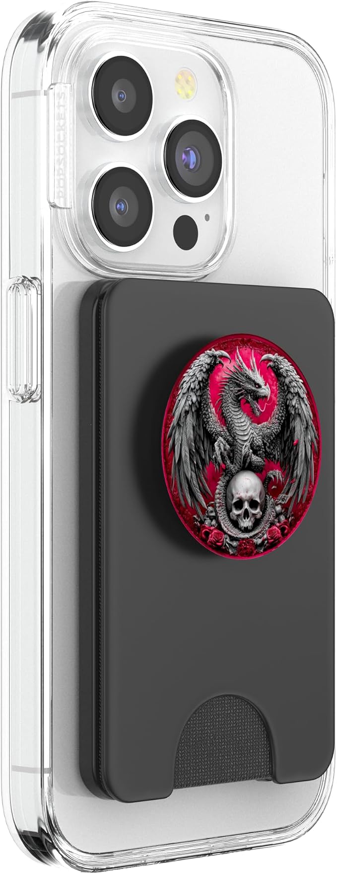 Gothic Dragon on Skull Fantasy PopSockets PopGrip for MagSafe