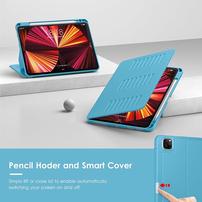 VIKESI Case for iPad Pro 11 inch (M5/M4) 2025/2024Multiple Angles Magnetic Stand CoverShockproof BackPencil Holderand Auto Sleep/WakeBlack