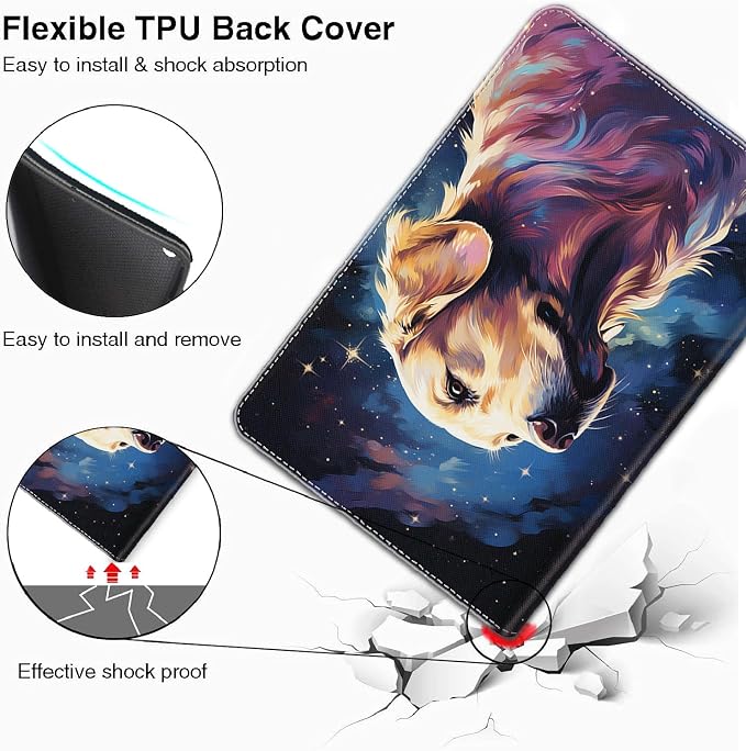 Case for iPad Pro 11 Inch 2022/2021/2020/2018 iPad Air 5th / 4th Gene 10.9 Inch (2022/2020) - Slim Fit Standing Cover with Auto Sleep/Wake，Astronaut Guitar