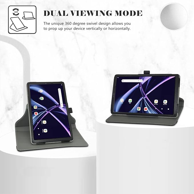 LiuShan Compatible with Acer Iconia Tab A8 Case，360 Degree Rotation Stand PU Cover for Acer Iconia Tab A8 8.7 Tablet（Not Fit Other TabletBlack