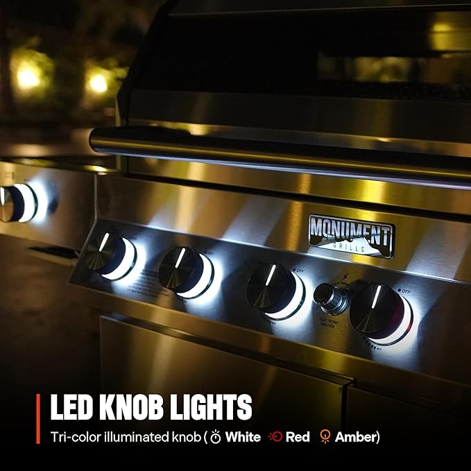 Monument Grills 6-Burner Convertible Natural Gas Smart bbq Grill Stainless Steel Denali 605 with Smoke Box (Without Conversion Kit)