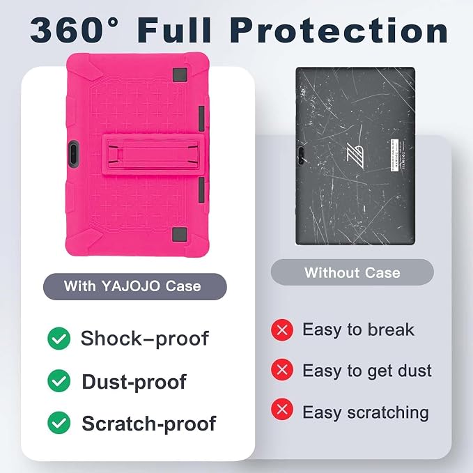 Case for ZZB ZB10 / JUNYANG Tablet 10.1 inchSoft Silicone Protector CoverKids FriendlyAdjustable Stand Tablet Cover4 Corners Thicken ShockproofBlack