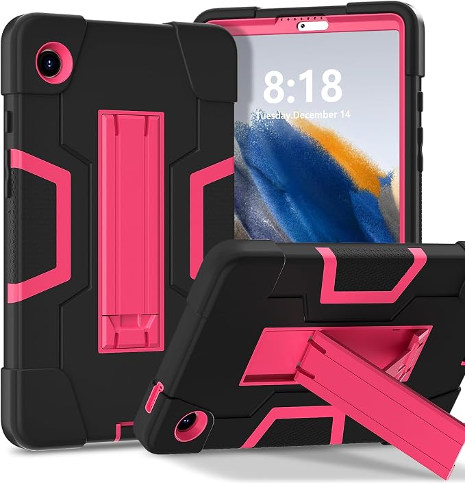 case for Galaxy Tab A9 8.7 2023 Case Hard PC Soft Silicone Kickstand Rugged Heavy Duty High Impact Protective Case for Samsung Galaxy Tab A9 8.7 Inch 2023 SM-X110 SM-X115 Black