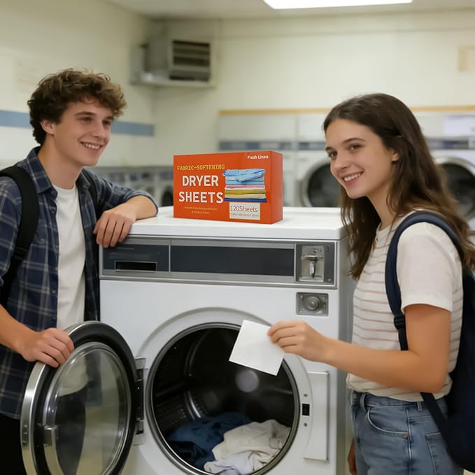 Laundry Dryer Sheets,120 Pieces Scented Clothes Washing Sheets | Anti-Static Non-Woven Fabric Fabric Softener - For Dryer Apartment Washer Dormitory Laundry Bathroom Household