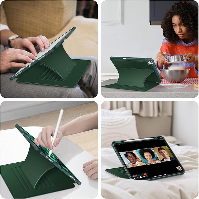Fintie Magnetic Stand Case for iPad Pro 13-inch (M5) 2025 / (M4) 2024 - Multiple Angles Shockproof Rugged Soft TPU Cover with Pencil Holder Auto Sleep/Wake Black