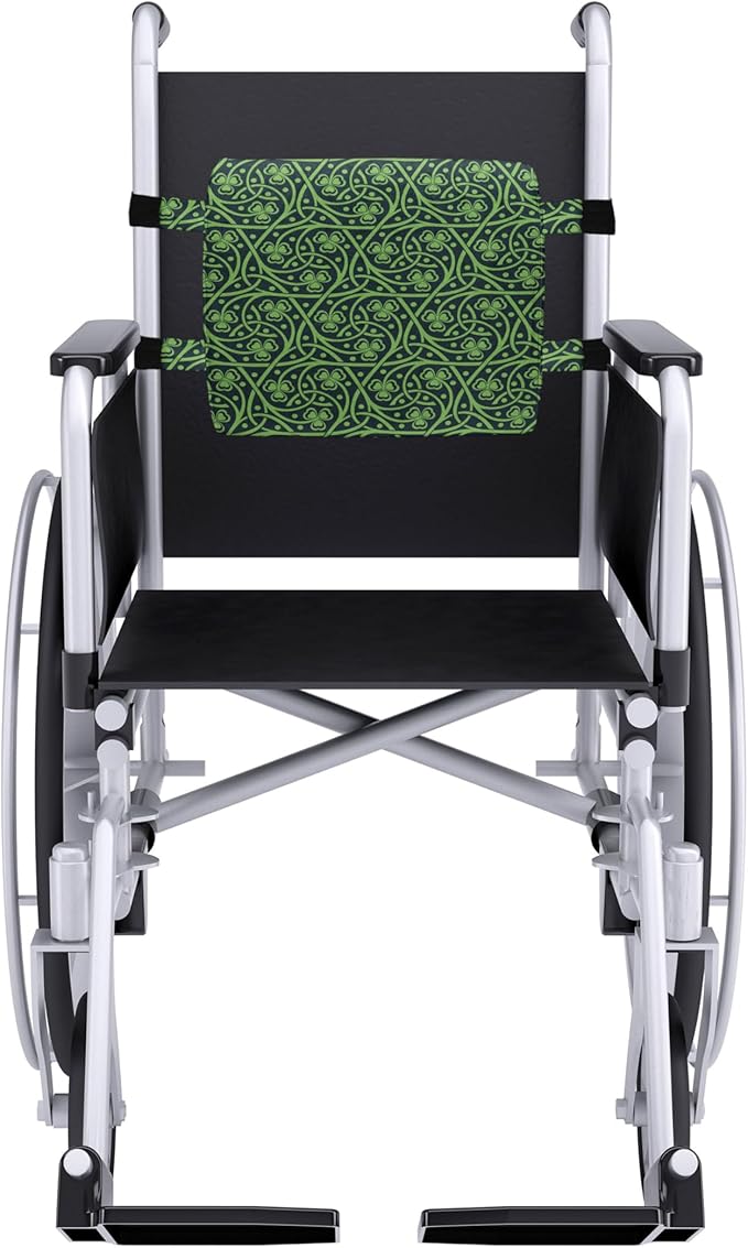 Ambesonne Irish Lumbar Back Support Pillow, National Foliage Pattern Intricate Twigs and Dots Trefoil Botanical Abstraction, High Density Foam for Office Chairs Car Seats, 14" x 13", Lime Green