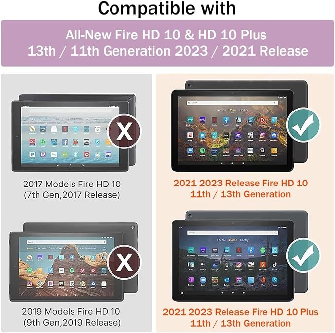 Case for Kindle Fire HD 10 &amp Fire HD 10 Plus 13th/11th Generation 2023 2021 | Synthetic Leather Flip Folio Stand Cover with Auto Wake/Sleep for Kindle Fire HD 10 &amp Fire HD 10 Plus Beach