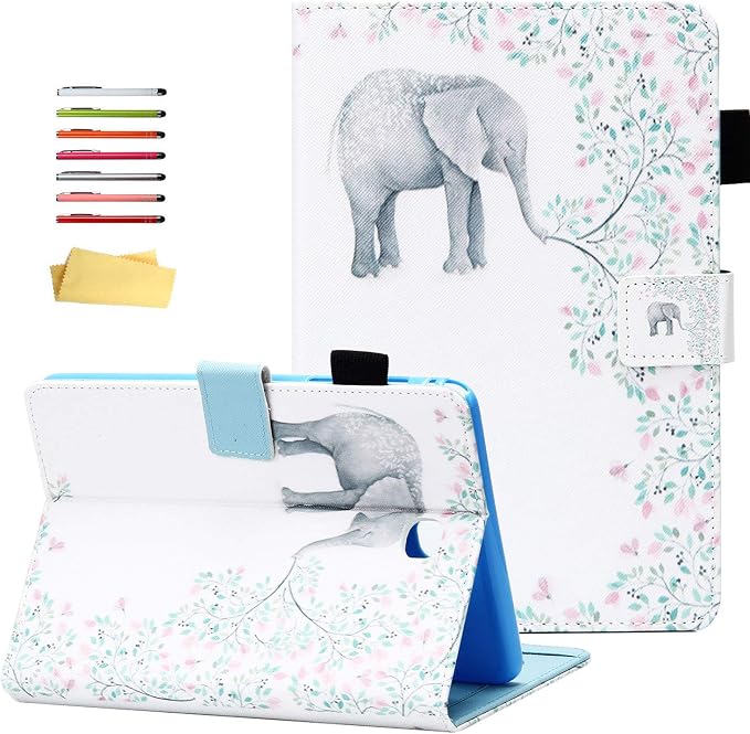 Case for Samsung Galaxy Tab A 8.0 inch Tablet Case 2015 (Model SM-T350/T355/P350/P355) with Pencil Holder [Auto Sleep/Wake] Stand Folio PU Leather Shockproof Cover Magnetic Smart WalletNight