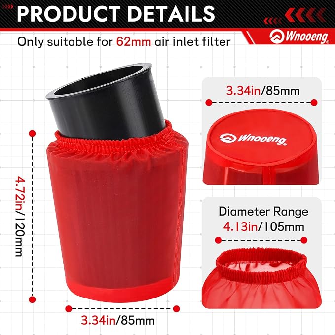 62mm Mini Bike Air Filter Cover