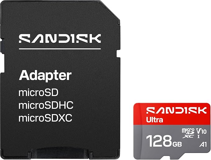 SANDISK 128GB Ultra microSD UHS-I Card - Up to 195MB/s Read Speed, Full HD Video, V10, U1, C10, A5 - SDSQUJQ-128G-GZ6MA