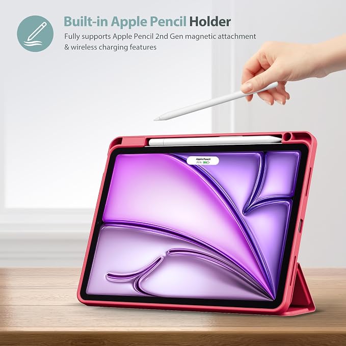 ProCase Smart Case for iPad Air 11-inch M4/M3/M2 &amp Air 10.9 5th/4th Gen | Hard Back Cover with Auto Sleep/Wake Slim Lightweight Case for iPad Air 11 2026/25/24 &amp 10.9 2022/2020-Aqua