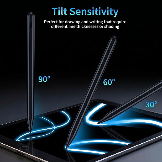 QLAYA iPad 10th/9th Generation Pencil with Palm Rejection Fast Charging | Magnetic Stylus Pen for Apple iPad A16-6th iPad Mini 5-7th iPad Air 5th/4th/M2/M3/M4 iPad Pro 11/12.9/13/M4/M5 White