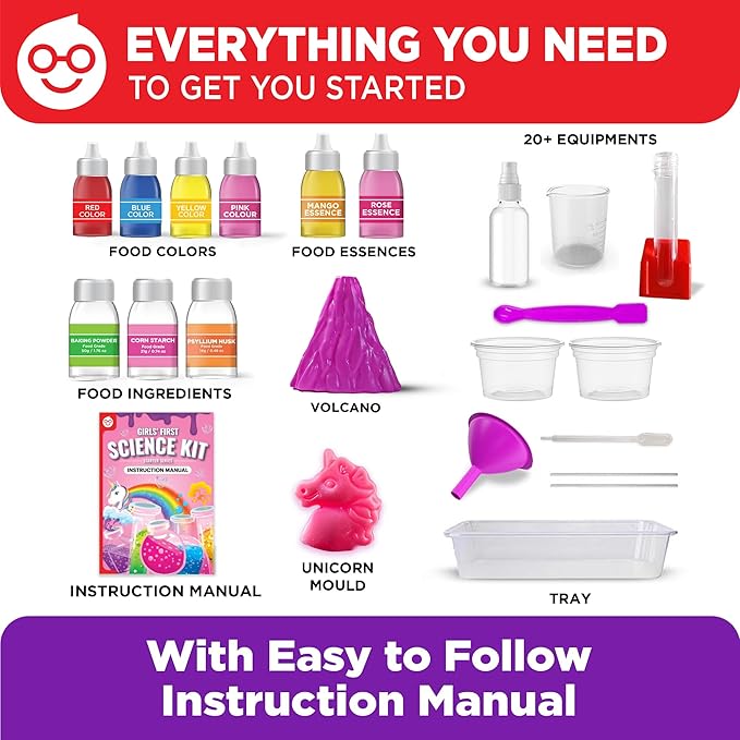 Doctor Jupiter Girls’ First Science Kit for Kids Ages 4-5-6-7-8 | Easter, Birthday Gift Ideas for 4+ Year Old Girls | STEM Toy Kit with 50+ Experiments | Learning & Educational Projects