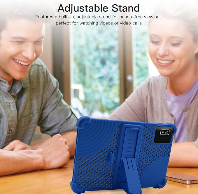 Case for Topsand Topsand-G12PRO Android 15 Tablet 10 inchHeat Dissipation Tablet CaseSoft Silicone Protector CoverKids FriendlyAdjustable Stand Cover4 Corners Thicken Shockproof Blue