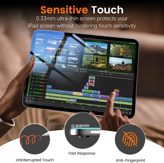 PandaShield 2-Pack Privacy Screen Protector Easy-Installation Box for iPad 11th/10th Gen. A16 (11/10.9 Inch 2025/2022) Anti-Spy Bubble Free Scratch Resistant Apple Pencil Support