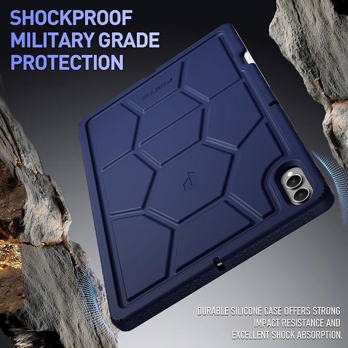 Poetic TurtleSkin Case for Samsung Galaxy Tab S10 FE Plus (2025 Release) 13.1 inch Case with S Pen Holder Heavy Duty Shockproof Kids Friendly Protective Silicone Cover Black