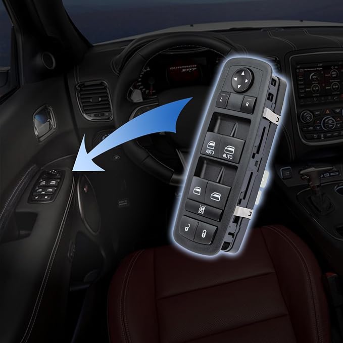 Obaee Master Power Window Switch Front Left Driver Side Compatible with Jeep Grand Cherokee Dodge Durango 2016 2017 2018 2019 2020 2021, Replace OEM 68289802AB