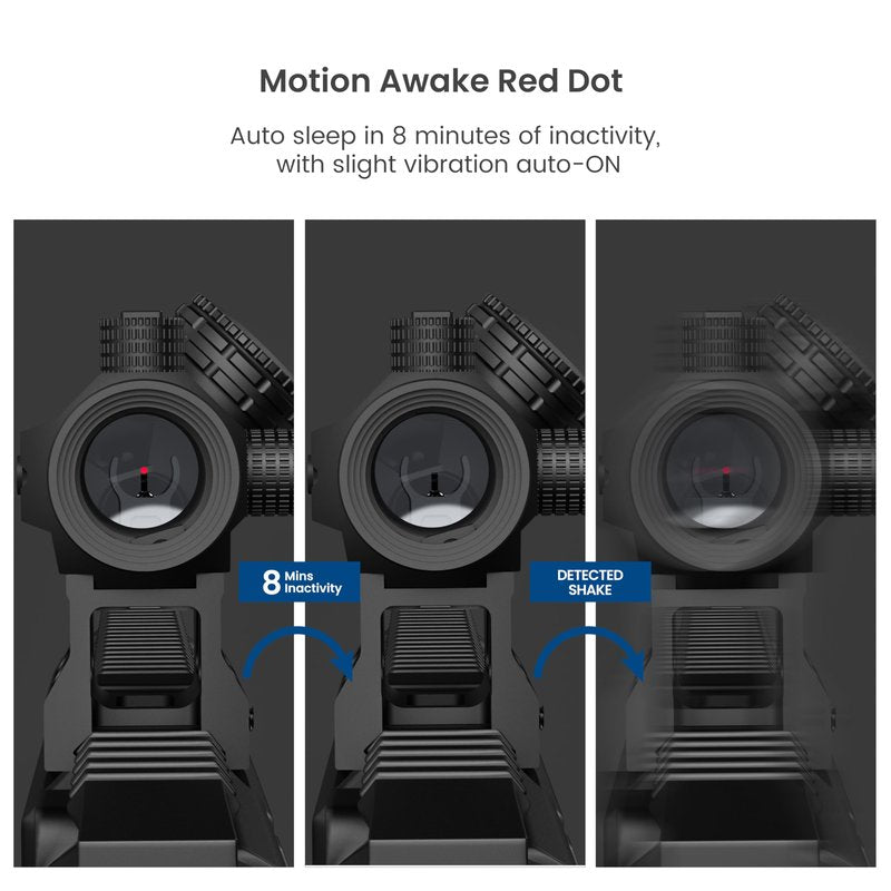 Feyachi 2MOA Red Dot Sight - V30 1x20mm Compact Red dot Optics with Motion Awake Low Profile and Absolute Co-Witness Mount, Flip Up Lens Covers and Anti Reflection Device