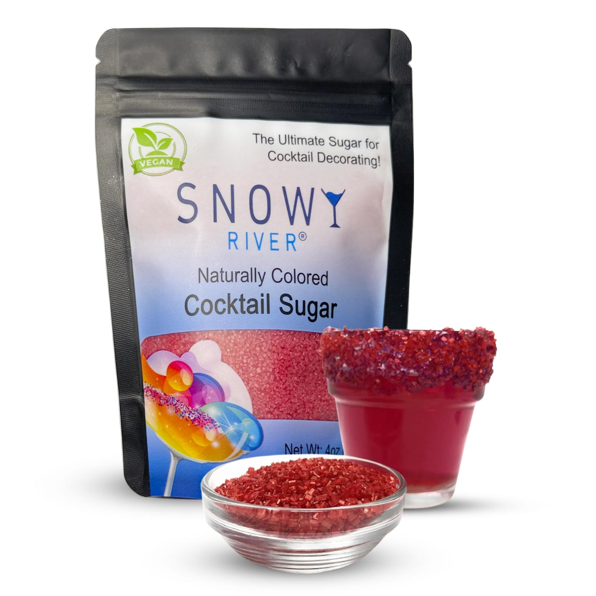 Snowy River Blue Dream, Cocktail & Margarita Sugar Rimmer - Vibrant Naturally Colored Sugar for Cocktail Rimming, Baking & Decorating, Medium Crystal - 80oz