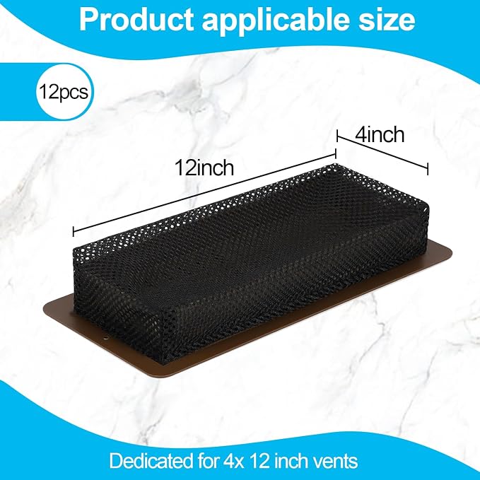 12 Pack Floor Register Cover Trap 4 X 12 Inch Vent Screen Net Black Air Vent