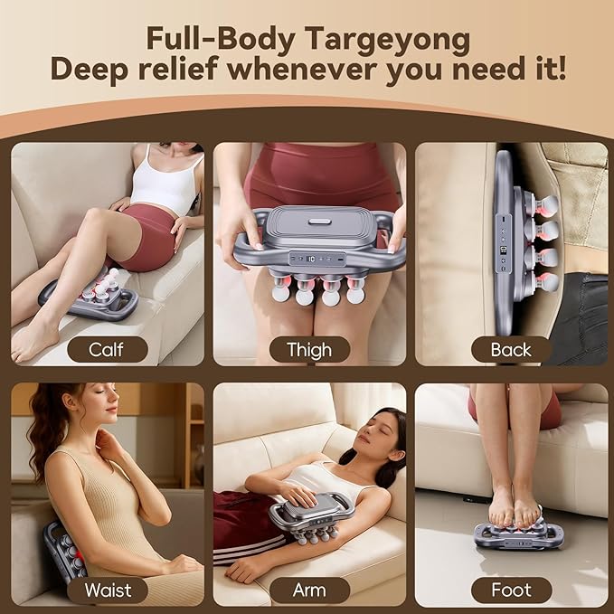 Cexovil 16-Head Massage Gun,2026 Upgrade Deep Tissue Percussion Massager with 9 Modes 9 Intensities, 2600mAh 6H Runtime, Quiet Muscle Tension Release Electric Massage Tools for Back, Shoulders, Legs