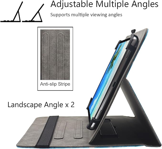 Universal 7 8 Inch Android Tablet Case Dluggs Multi-Angle Viewing Stand Case Cover with Hand Strap for 7.0-8.5 Inch Tablet Blue Butterfly