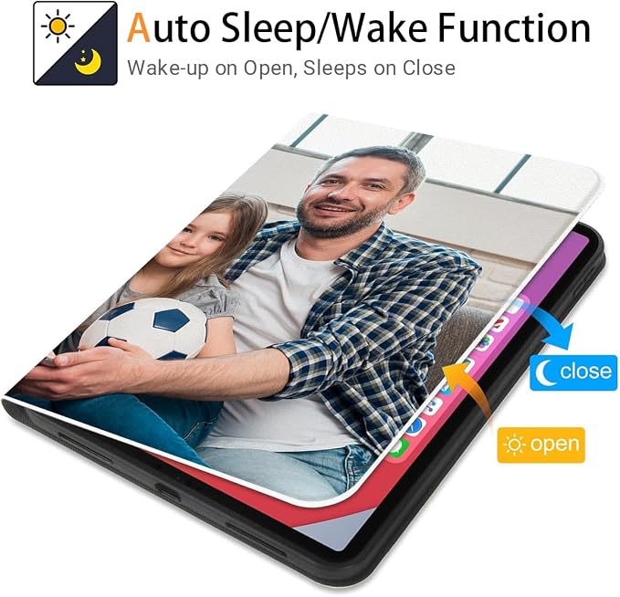 Custom Case for iPad Air 3rd Generation 2019 / iPad Pro 2017 10.5 inch Personalized Customized Picture Logo Text Name PU Leather Tablet Cover Premium Folio Flip Stand Case Auto Wake/Sleep