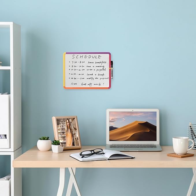 Mr. Pen- Dry Erase Board, 14” x 11” with a Black Dry Erase Marker, Small Mini White Board for Students
