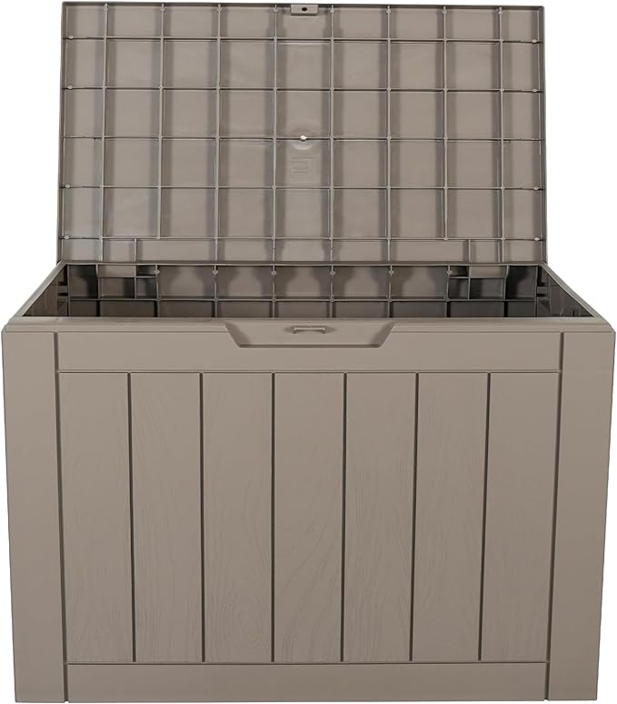 BTEXPERT Set of 5, Indoor Outdoor Storage Box, 30 Gallon Resin Deck Container for Package Delivery Patio Furniture Cushions Garden Tools Pool Sports Equipment UV Resistant Waterproof Lockable