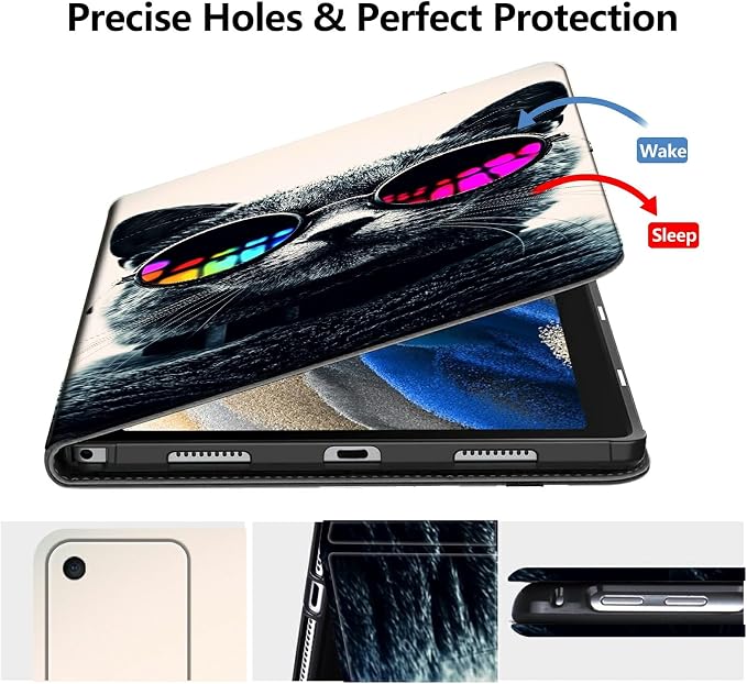 DIGTIALLL Case for Amazon Kindle Fire 7 Inch Tablet (9th/7th/5th Generation 2019/2017/2015 Release) PU Leather Smart Protective Cover with Auto Sleep/WakeBeach Palm Trees