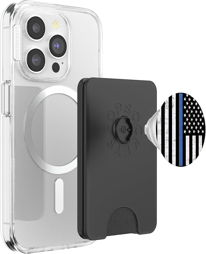 Thin Blue Line US Flag Police Officer Law Enforcement Gift PopSockets Adhesive PopGrip