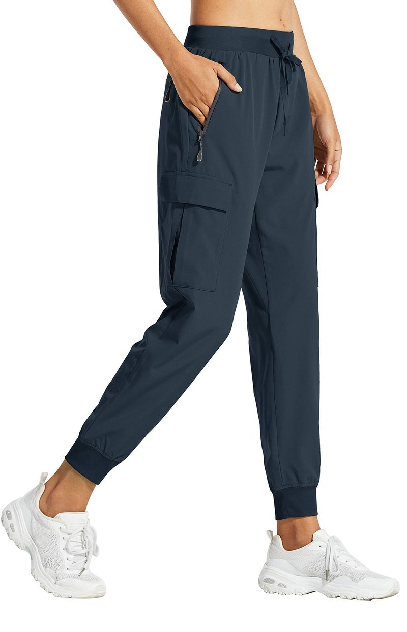 Libin Women's Cargo Joggers Lightweight Quick Dry Hiking Pants Athletic Lounge Casual Travel, Navy S