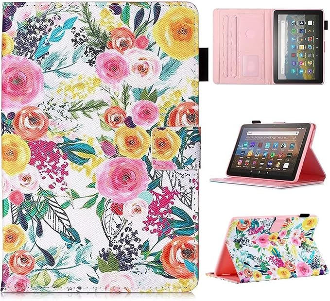 Case for Kindle Fire HD 10 &amp Fire HD 10 Plus 13th/11th Generation 2023 2021 | Synthetic Leather Flip Folio Stand Cover with Auto Wake/Sleep for Kindle Fire HD 10 &amp Fire HD 10 Plus Beach