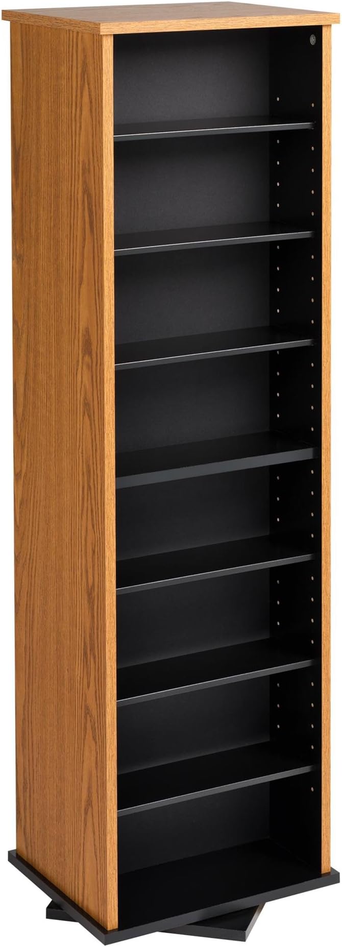 Prepac 2 Revolving Display Cabinet Media Storage, Two-Sided Spinning Tower, Black