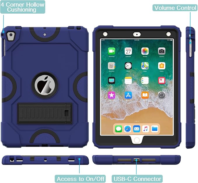 ZoneFoker Case for iPad 6th/5th Generation (9.7 Inch 2018/2017 Model) iPad Air 2 / 1st iPad Pro 9.7 Heavy Duty Shockproof Rugged Protective Case Alpine Green