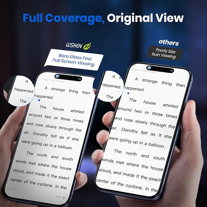 WSKEN Privacy Screen Protector for iPhone 17 Pro - Full Coverage Tempered Glass 24° Anti Spy Private Screen Auto Alignment Installation Tool Full Edge Case Friendly Protector