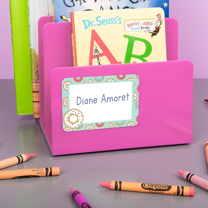 Avery Premium Donut Birthday Party Name Tags, No Lift No Curl, 80 Handwriteable Name Stickers