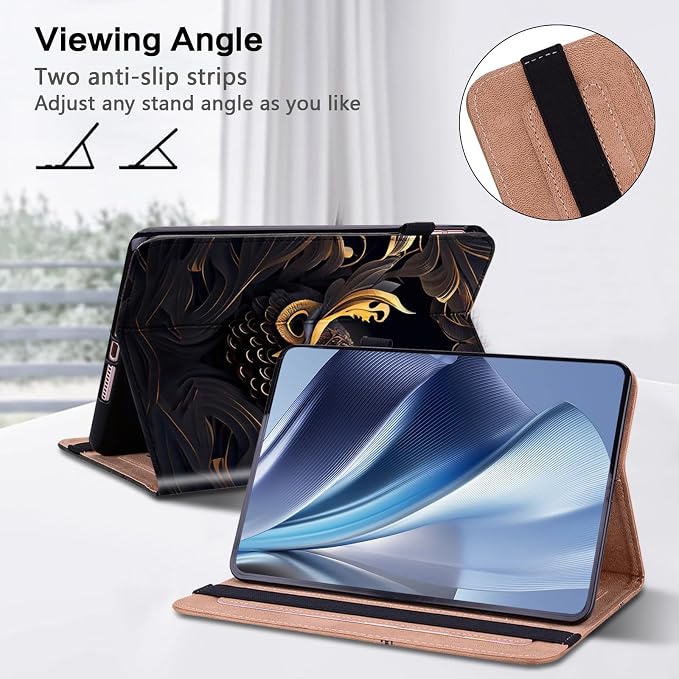 ALILANG Case for Kindle Fire HD 10 &amp 10 Plus Tablet (13th/11th Generation 2023/2021 Release) 10.1 Shockproof Folding Stand Cover for Amazon Fire Hd 10 Tablet Case-Basalt Eagle