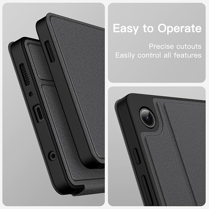 JETech Folio Case Cover for Samsung Galaxy Tab A9 8.7 Black | Multi-Angle Stand Cover Slim Protective Cover Auto Wake/Sleep