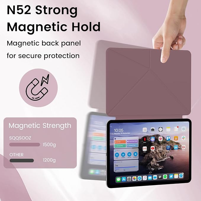 Magnetic Case for iPad Pro 11 Inch 4th/3rd/2nd Gen Black | Magnetic Attachment Support 2nd Gen Pencil Charging Slim &amp Light Folio Stand Case for iPad Pro 11'' 2022/2021/2020