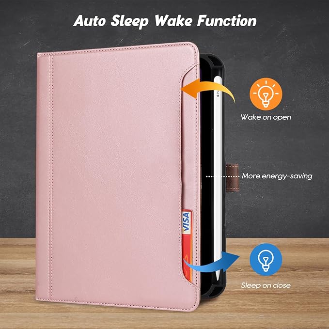 Flip Case for Apple iPad 10.2 9th 8th 7th Generation 2021/2020/2019 Pencil Holder Smart Cover Auto Sleep Wake Protective Documents Pocket Stand Snap Closure Case for iPad 10.2 Inch Black