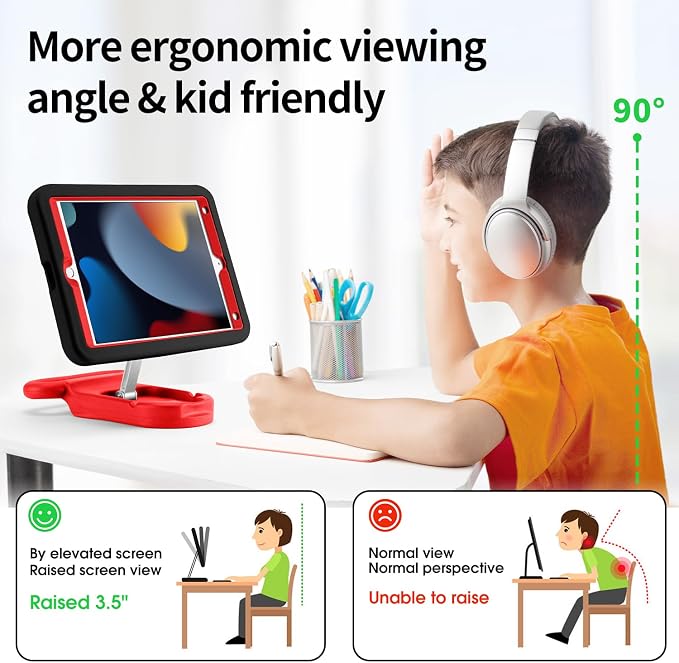 Kids Case for iPad 7th/8th/9th Gen 10.2 Inch with Adjustable Stand Handle | Kids Shockproof EVA Case with Handle Adjustable Stand for Portrait Landscape ViewingHeavy Duty Cover for ipad 10.2 inch.