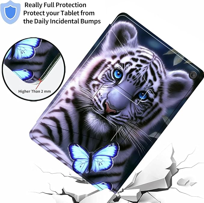 Case for Samsung Galaxy Tab A9 8.7-Inch 2023360 Degree Rotating Multi-Angle Viewing Protective Cover with Auto Sleep/Wake-Blue Butterfly