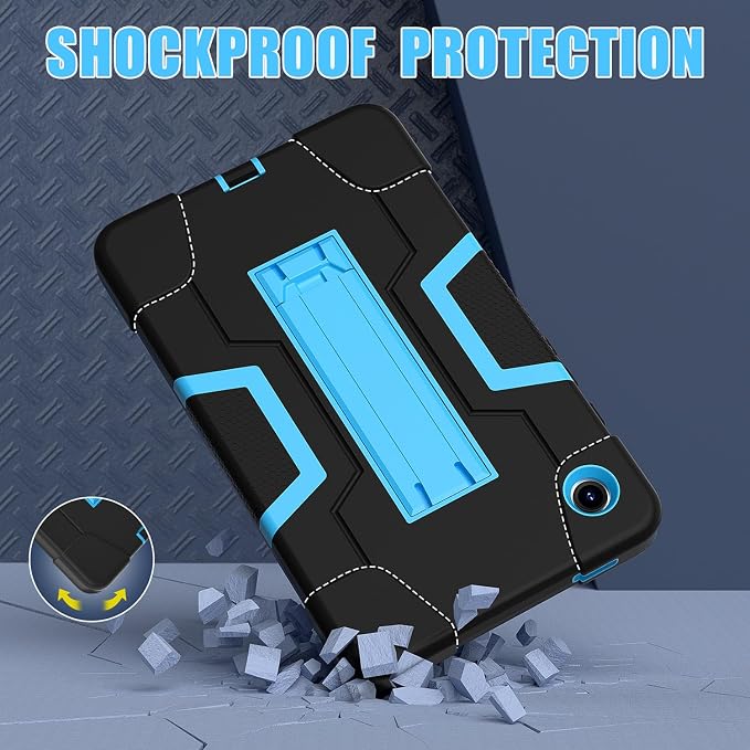 case for Galaxy Tab A9 8.7 2023 Case Hard PC Soft Silicone Kickstand Rugged Heavy Duty High Impact Protective Case for Samsung Galaxy Tab A9 8.7 Inch 2023 SM-X110 SM-X115 Black